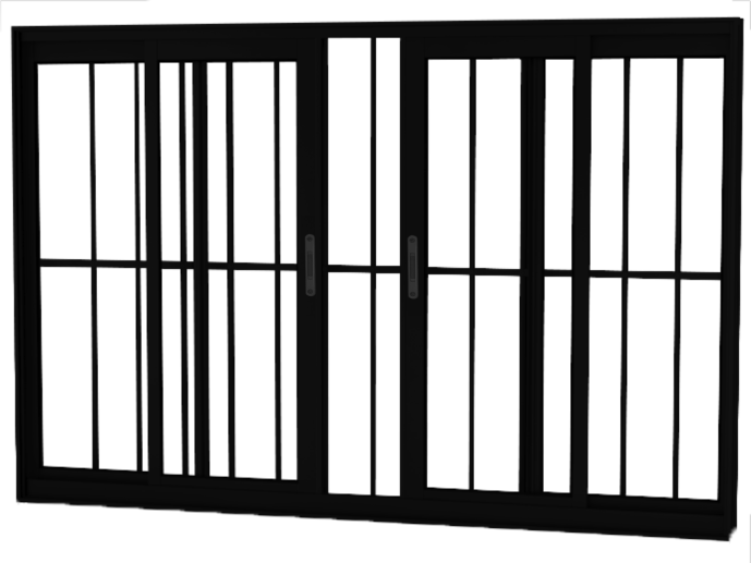 06 - JANELA 4 FOLHAS 2 FIXAS COM GRADE LINHA ALUFORT