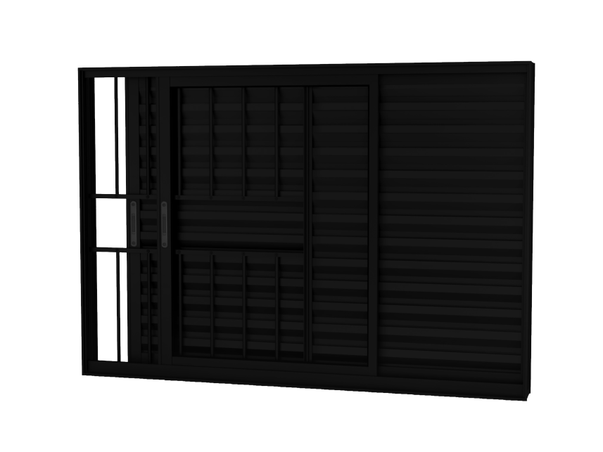 09 - VENEZIANA 3 FOLHAS 1 FIXA COM GRADE LINHA ALUFORT