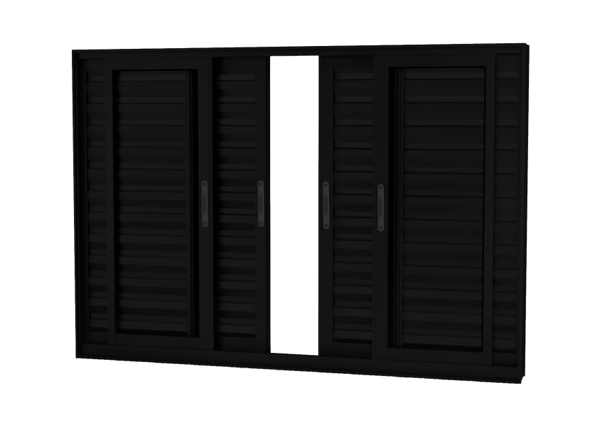 10 - VENEZIANA 6 FOLHAS 2 FIXAS LINHA ALUFORT