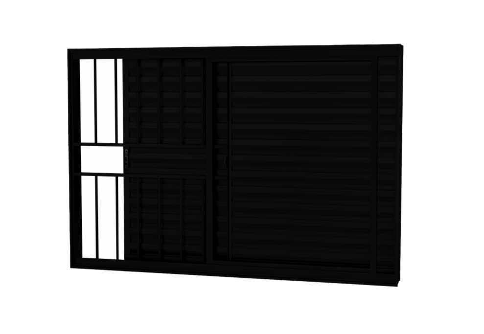 53 - VENEZIANA 3 FOLHAS 1 FIXA COM GRADE LINHA CERTA